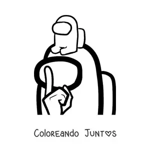 Imagen para colorear de un impostor de Among Us con su hijo