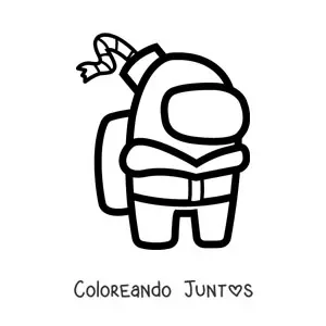 Imagen para colorear de un tripulante de Among Us