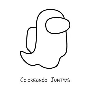 Imagen para colorear de un fantasma de Among Us