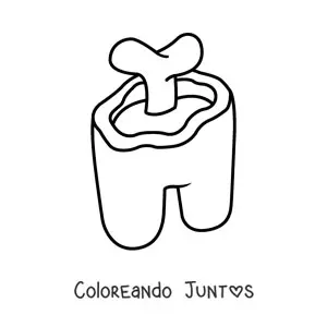 Imagen para colorear de un tripulante de Among Us asesinado