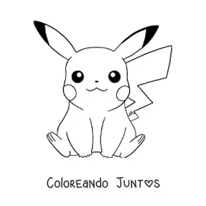 Imagen para colorear del pokémon Pikachu sentado