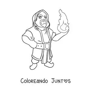 Imagen para colorear del mago Clash Royale