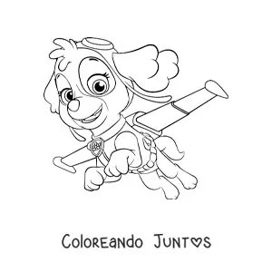 Imagen para colorear de Skye de Paw Patrol volando