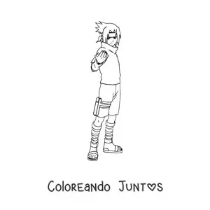 Imagen para colorear de Sasuke de cuerpo completo
