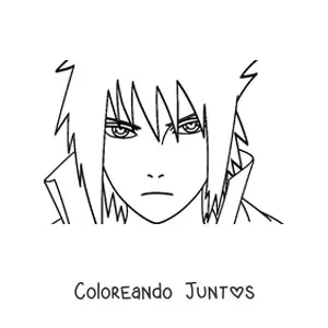 Imagen para colorear del rostro de Sasuke con el Rinnegan