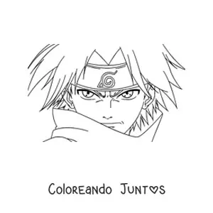 Imagen para colorear de la cara de Sasuke