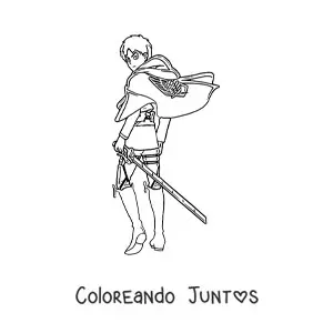 Imagen para colorear de Eren de Attack On Titan