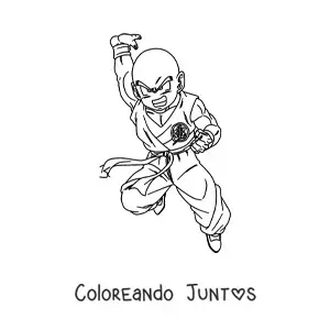 Imagen para colorear de Krilin de Dragon Ball