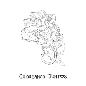 Imagen para colorear de Goku en fase 4 de Dragon Ball