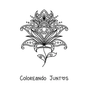 Imagen para colorear de un mandala de rosa