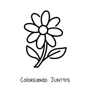 Imagen para colorear de una margarita sencilla