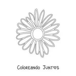 Imagen para colorear de una margarita grande sencilla