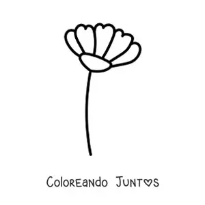 Imagen para colorear de un clavel simple