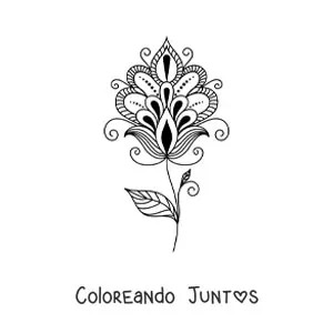 Imagen para colorear de un mandala de clavel