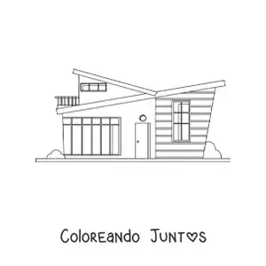 Imagen para colorear de una casa moderna