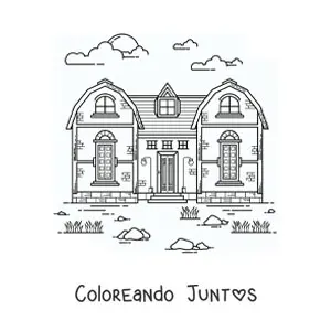 Imagen para colorear de una casa antigua