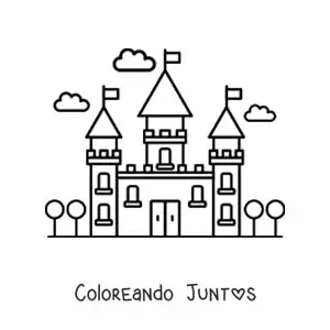 Imagen para colorear de un castillo de cuento