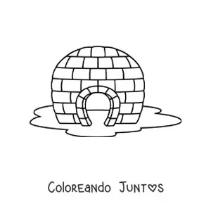 Imagen para colorear de un iglú derritiéndose