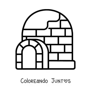 Imagen para colorear de un iglú sencillo