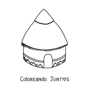 Imagen para colorear de una choza indígena