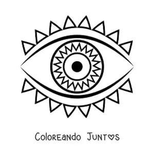 Imagen para colorear de un ojo con pestañas triangulares