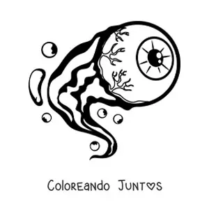 Imagen para colorear de un globo ocular animado