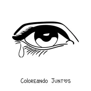 Imagen para colorear de un ojo de mujer con una lágrima