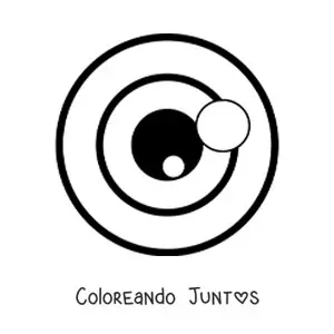 Imagen para colorear de un ojo redondo animado grande