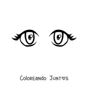 Imagen para colorear de un par de ojos de mujer estilo anime