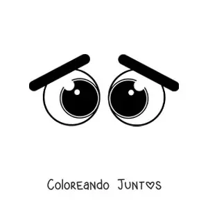 Imagen para colorear de un par de ojos llorosos animados