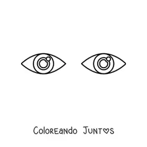 Imagen para colorear de un par de ojos abiertos
