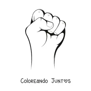 Imagen para colorear de un puño izquierdo cerrado