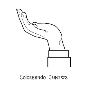 Imagen para colorear de mano con palma arriba