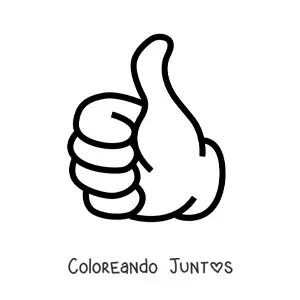 Imagen para colorear de mano con pulgar arriba