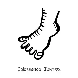 Imagen para colorear de un pie animado con uña