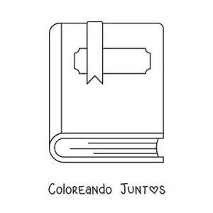 Imagen para colorear de un libro cerrado con marcalibros