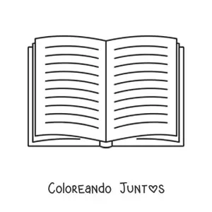 Imagen para colorear de un libro abierto