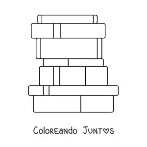 Imagen para colorear de varios libros apilados