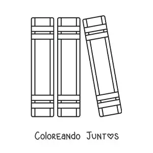 Imagen para colorear de tres libros ordenados