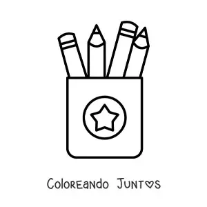 Imagen para colorear de una caja de lápices