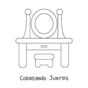 Imagen para colorear de un tocador