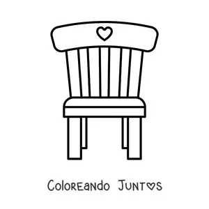 Imagen para colorear de una silla kawaii