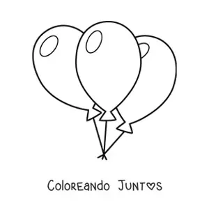 Imagen para colorear de tres globos grandes