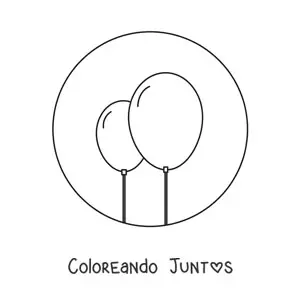 Imagen para colorear de dos globos