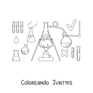 Imagen para colorear de la destilación química