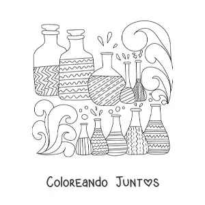 Imagen para colorear de varias sustancias químicas