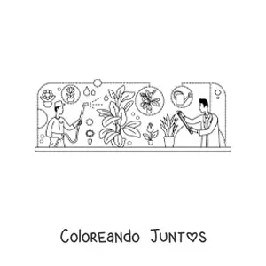 Imagen para colorear de la ciencia botánica