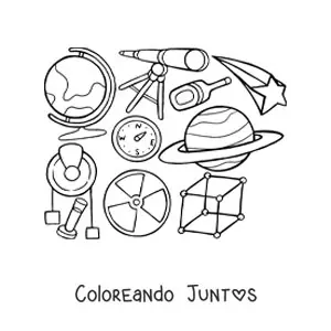 Imagen para colorear de elementos de física