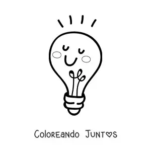Imagen para colorear de un bombillo iluminando por efecto fotoeléctrico