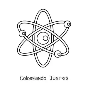 Imagen para colorear de un modelo del átomo